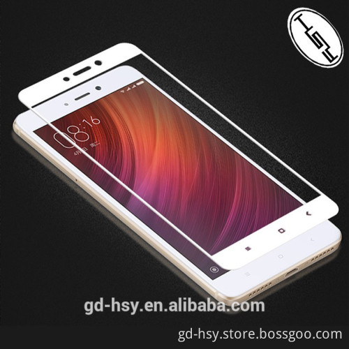 HUYSHE 0.3mm 9H silk printing manufacturer 2.5 full cover tempered glass screen protector for xiaomi redmi note4 screen guard